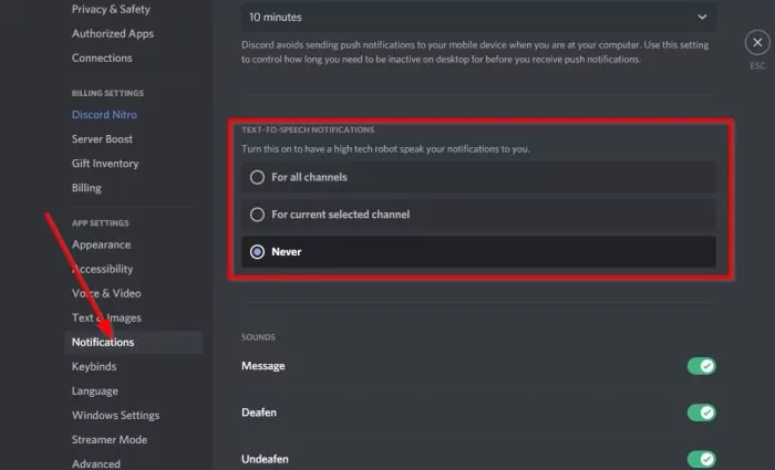 How To Turn Off Text To Speech Notifications In Discord?