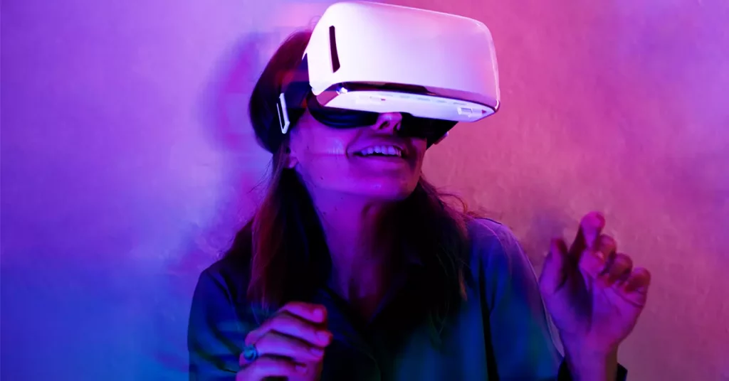 How to Deal with Samsung Gear VR Overheat: Girl wearing Samsung Gear VR