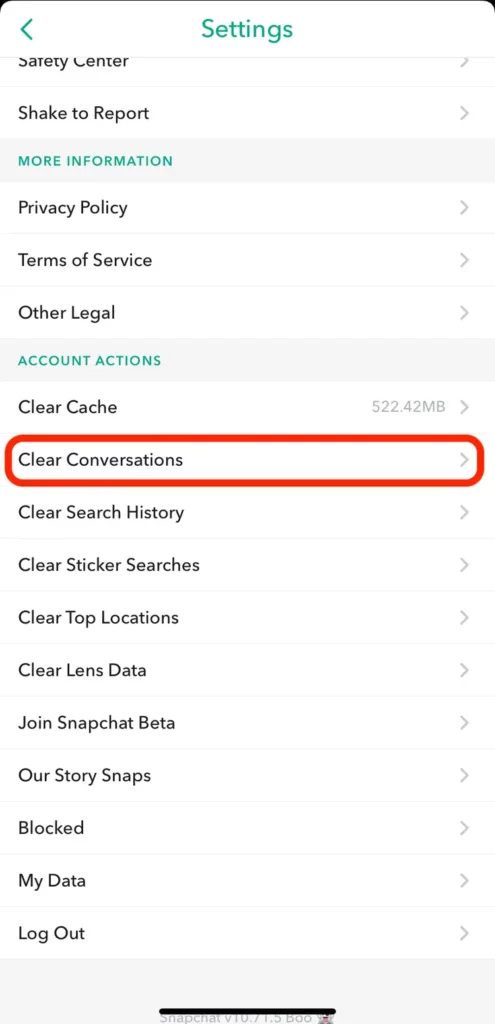 delete chat on snapchat - clear conversation
