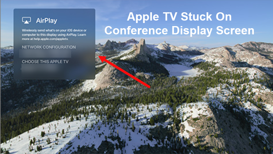 appletv stuck in conference room display screen