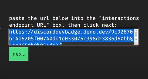 How To Get Active Developer Badge Discord - copy link for interaction endpoint